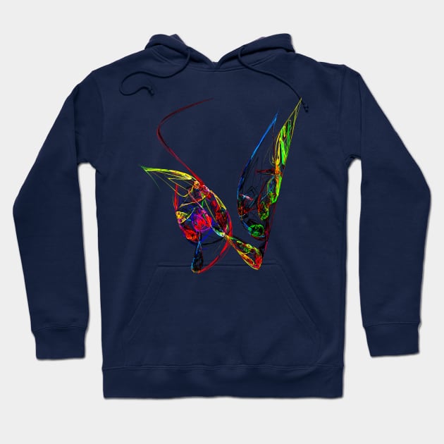 Line Drawing - Floating Butterfly Hoodie by SusanSavad